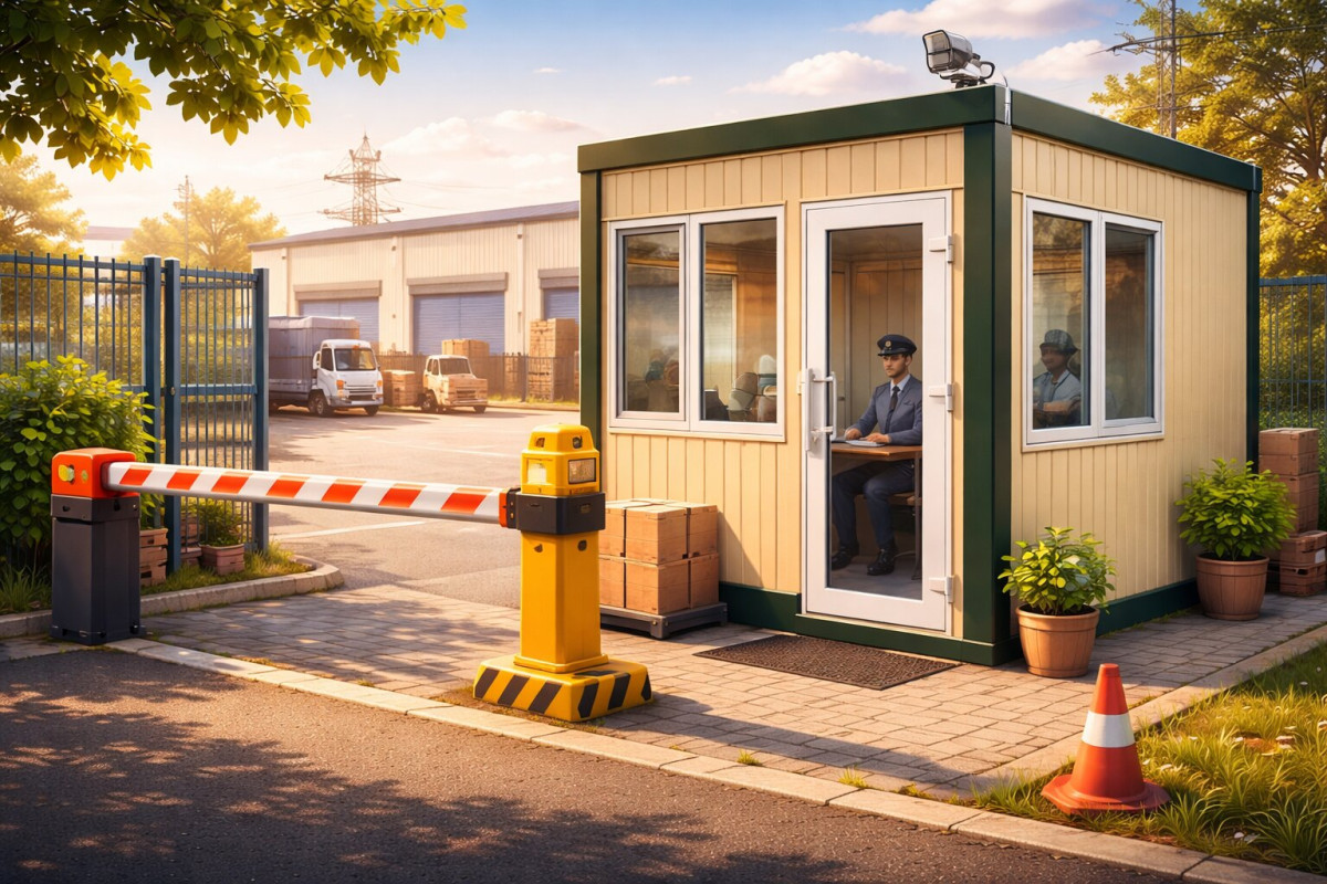 Модульний пост охорони біля в'їзду на територію складу